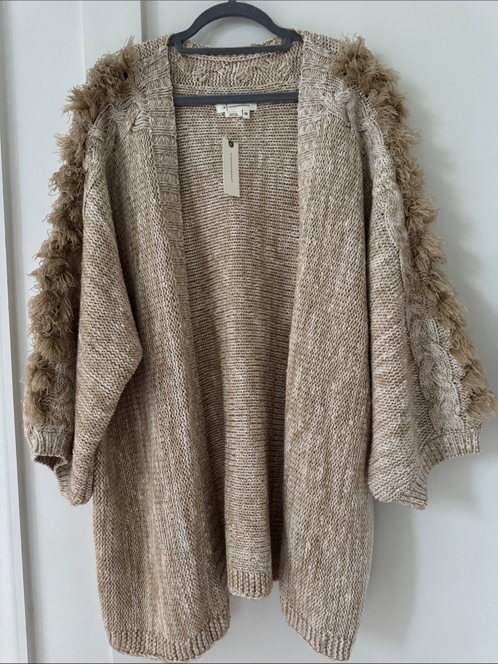 NWT Anthropologie Braided-Sleeve Cardigan Sweater OS - Picture 2 of 11